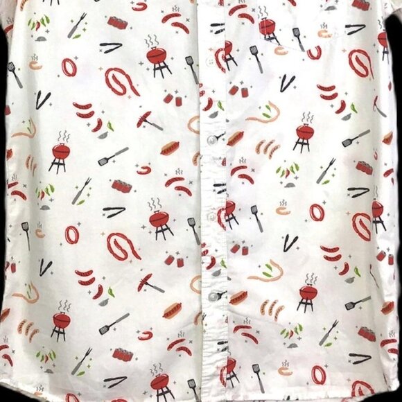 American Republic Mens S Button Up Summer Cookout BBQ Short Sleeve Collared - Picture 4 of 10